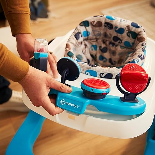 Safety 1st Ready, Set, Walk Dx Developmental Baby Walker with Wheels, Baby Toys, Nantucket - Jamouz