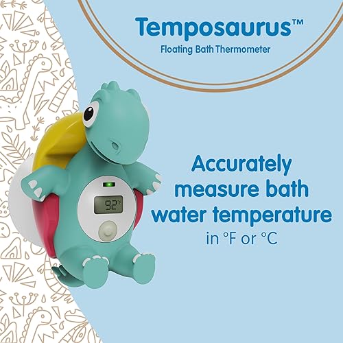 Dr. Brown's CleanUp Temposaurus Floating Bath Thermometer for Accurately Measuring Baby's Bath Water Temperature, BPA free - Jamouz