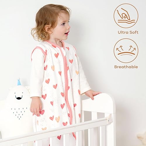 Yoofoss Baby Sleep Sack 6-12 Months Wearable Blanket for Babies 100% Cotton 2-Way Zipper TOG 0.5 Toddler Sleeping Sack 3 Pack, Soft Lightweight Sleep Sacks - Jamouz