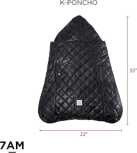 7AM Enfant Baby Carrier Cover - K-Poncho Universal Fit Winter Ultra Soft Plush Lining, Water Repellent Bunting Bag with Adjustable Hood, Multifunctional Stroller & Car Seat Blanket Cover | (0-3T) - Jamouz