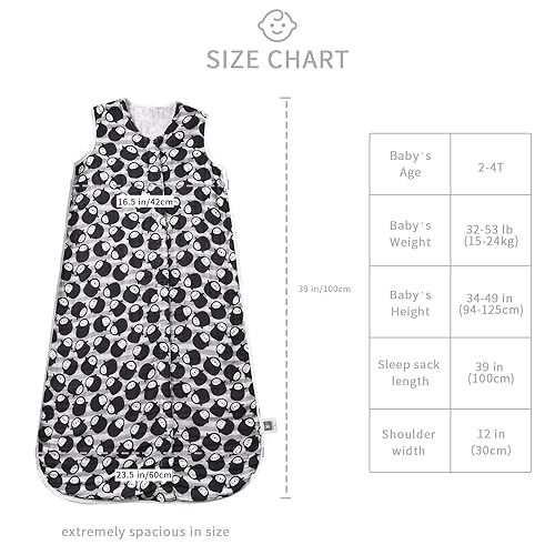 Baby Sleep Sack 2-4 T Baby Wearable Blanket 100% Organic Cotton 0.5 TOG Toddler Sleeping Sack 2- Way Zipper Soft Lightweight X-Large Pup - Jamouz