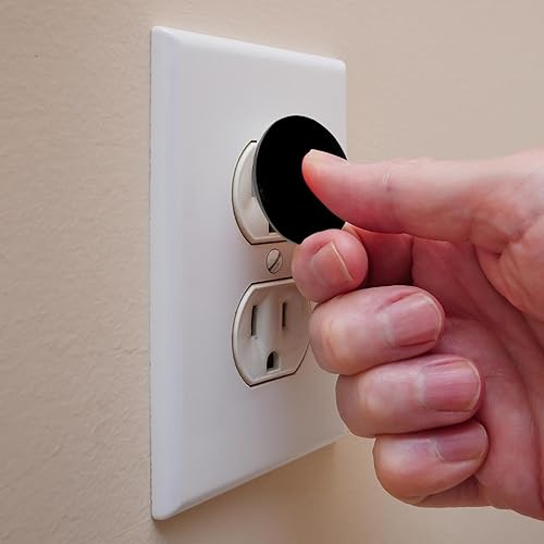 12 PCS Baby Child Proofing Outlet Covers, Electrical Safety Socket Protection Caps for 2-Prong Power Wall Plate Pure Black, czbhg-001 - Jamouz