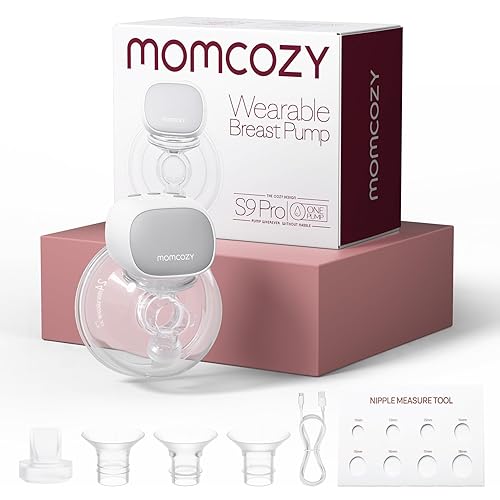 Momcozy S9 Pro Upgraded Wearable Breast Pump, Hands-Free Design with Extended Battery Life & LED Display, Double Electric Portable Pump with 2 Modes & 9 Levels, 24mm, 2-Pack, Gray - Jamouz