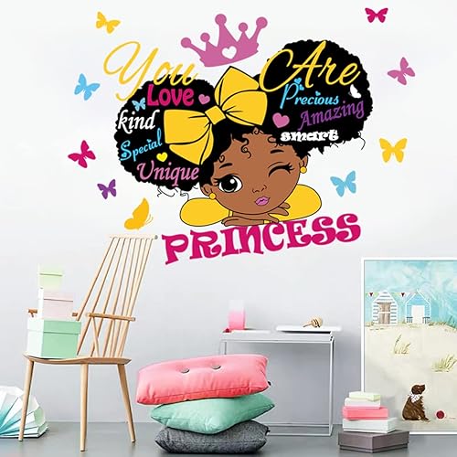 Black Girl Magic Inspirational Wall Quotes I Am Special Motivational Saying African American Wall Sticker for Nursery Baby Toddler Room Afro Kid Bedroom Playroom Wall Decoration Home Decor - Jamouz