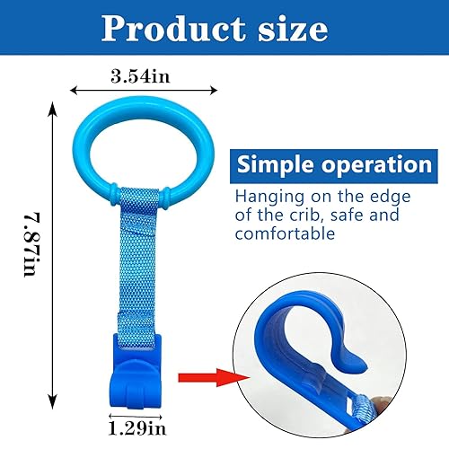 codree 4 Pcs Baby Playpen Pull up Rings- Baby Crib Pull up Rings- Baby Walking Exercises Assistant Rings- Baby Bed Stand Up Rings Baby Cot Hanging Rings for Infant Baby Toddler - Jamouz
