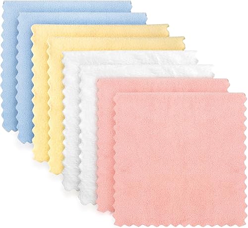 HOMEXCEL Burp Cloths Baby Washcloths 8 Pack-Extra Absorbent Soft Coral Fleece Burping Cloth for Newborn Girl Boy-20 x 10 Inch Large Baby Wash Cloths Gentle on Sensitive Skin - Jamouz
