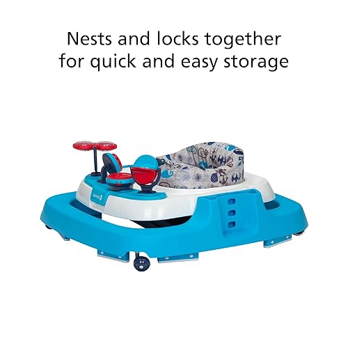 Safety 1st Ready, Set, Walk Dx Developmental Baby Walker with Wheels, Baby Toys, Nantucket - Jamouz