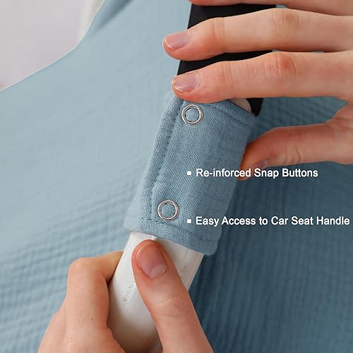 100% Muslin Cotton Car Seat Cover Baby, Carseat Canopy Cover, Universal Fit Stroller Covers for Boys and Girls (Roman Green) - Jamouz