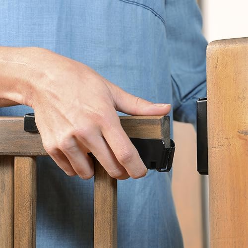 Evenflo, Top of Stairs, Extra Tall Gate, Tan Wood - Jamouz