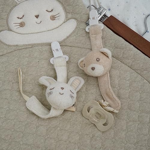 Pacifier Clip, 2 Pack Baby Pacifier Holder for Boys and Girls Fits Many Pacifiers & Baby Teething Toys, Ideal Baby Gift (Puppy & Bunny) - Jamouz