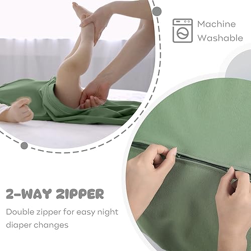 Yoofoss Baby Sleep Sack 6-12 Months Wearable Blanket for Babies 100% Cotton 2-Way Zipper TOG 0.5 Toddler Sleeping Sack 3 Pack, Soft Lightweight Sleep Sacks - Jamouz
