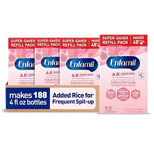 Enfamil A.R. Baby Formula, Added Rice Starch Formula to Reduce Reflux & Spit-Up, DHA for Brain Development, Probiotics to Support Digestive & Immune Health, Baby Milk, 30.4 Oz Box, 4 Count - Jamouz