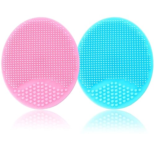 Komoko Baby Brush – Cradle Cap Brush for Babies, Exfoliating and Massaging Silicone Brush, Gentle and Skin-Friendly (Pink + Green) - Jamouz