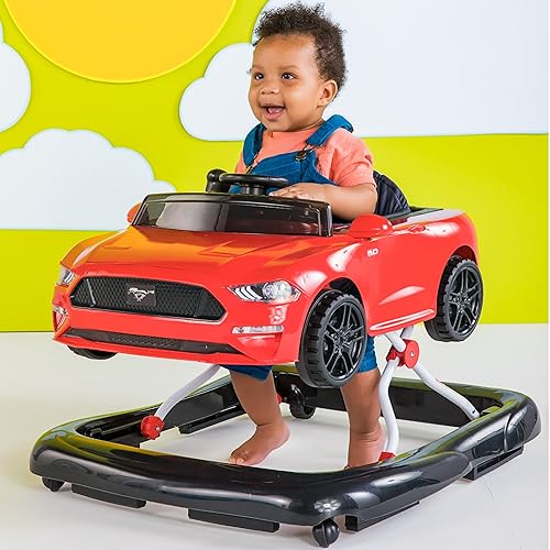 Bright Starts Ford F-150 4-in-1 Agate Black Baby Activity Center & Push Walker with Removable Interactive Steering Wheel-Toy, 6 Months and up - Jamouz