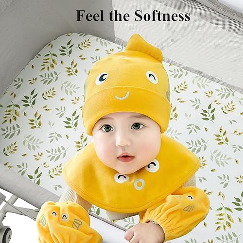 Waterproof Bassinet Sheet Compatible with Graco Pack n-Play Dome LX Bassinet(not playard), 2 Pack Jersey Knit Super Soft for Baby Green Botanical Leaf & Dots - Jamouz