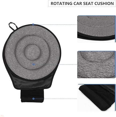 Wakauto 1pc Car Swivel Seat Cushion 360 Degree Rotating Cushion Multifunctional Heightening Car Seat Pad Round Disc Rotary Chair Cushions Pad for Elderly - Jamouz