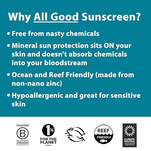 All Good Baby & Kids Sunscreen Spray - UVA/UVB Broad Spectrum, SPF 30, Zinc Oxide, Coral Reef Friendly, Water Resistant, Calendula, Aloe (6 oz)(2-Pack) - Jamouz