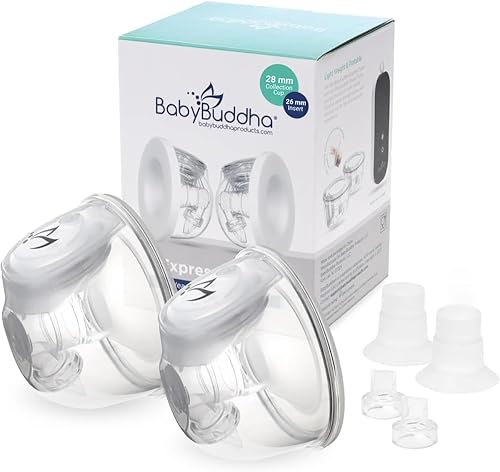 BabyBuddha Hands Free Milk Collection Cups for Breast Pump, 8 Fl Oz per Cup, Milk Containers, Compatible with BabyBuddha Breast Pump, Wearable Cups, Small, 2 Pack (22 to 24mm) - Jamouz