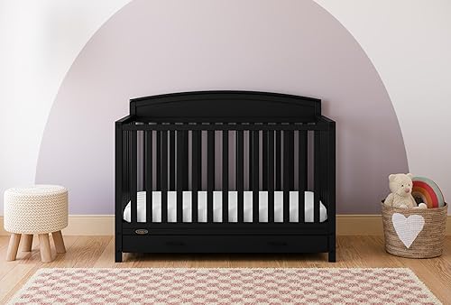 Graco Benton 5-in-1 Convertible Crib (White) – GREENGUARD Gold Certified, Converts from Baby Crib to Toddler Bed, Daybed and Full-Size Bed, Fits Standard Full-Size Crib Mattress - Jamouz