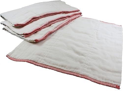 OsoCozy Better Fit Unbleached Prefold Cloth Diapers -100% Cotton, Gauze Weave, Sized for Tri Folding - Size 1 - (Infant 4x8x4 Fits 6-16 lb.) - 1 Dozen - Jamouz