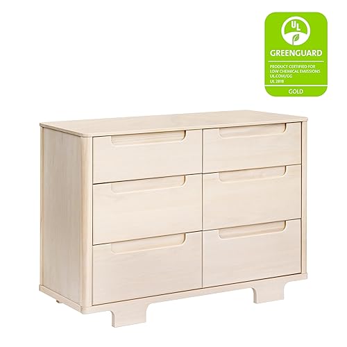 babyletto Yuzu 6-Drawer Dresser in White and Natural, Greenguard Gold Certified - Jamouz