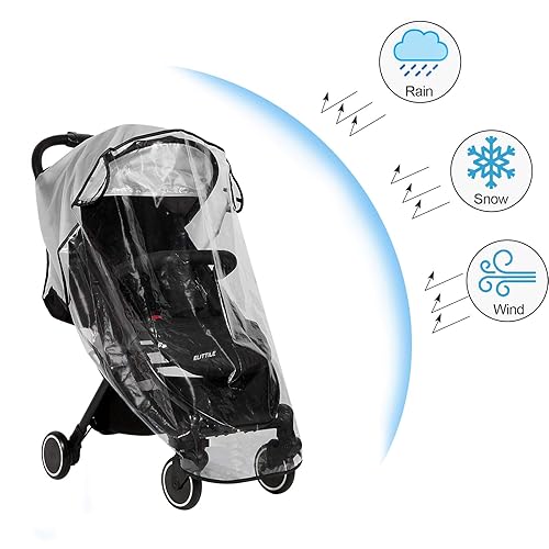 Clear Stroller Rain Cover, Universal Travel Weather Shield Breathable Baby Stroller Rain Cover for Windproof, Waterproof, Protect from Sun Dust Snow - Jamouz