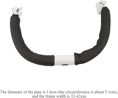 OKJHFD Stroller Handrail Handlebar,Cozy Stroll Handle Extension Bar Armrest Handle, Adjustable Baby Stroller Handle Handlebar Armrest Bumper Bar for Most Baby Strollers (Black) - Jamouz