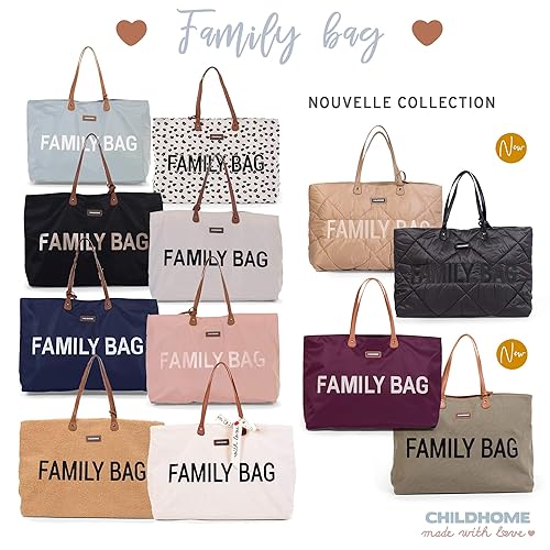 Childhome Family Bag, Baby Diaper Bag, Hospital Bag, Large Diaper Bag Tote for Baby Essential, Magnetic Closure Tote Bag - Jamouz