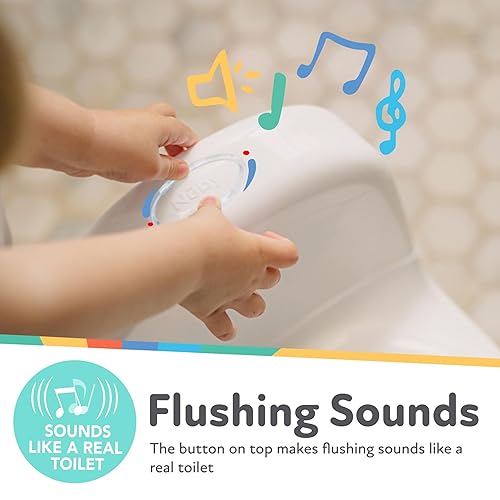 Nuby My Real Potty Training Toilet with Life-Like Flush Button and Sound - 18+ Months - White - Jamouz