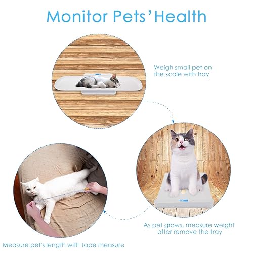 MEKBOK Pet Scale with Tape Measure, Multi-Function Baby Scale, Infant Scale Digital Weight with Height Tray(Max: 70cm), Measure Weight Accurately(Max: 220lb), Perfect for Toddler/Puppy /Cat/Dog/Adult - Jamouz