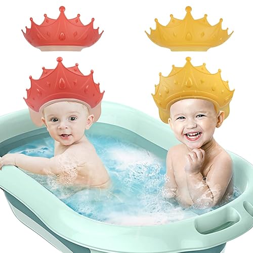 2PCS Baby Shower Cap for Kids, Adjustable Baby Hair Washing Shield Toddler Visor Hat for Eyes and Ears Protection Shampoo Cap for 0-9 Years Old Children - Jamouz
