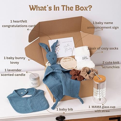 New Mom Gifts & Baby Shower Gifts for Girls Boys, 7-Piece New Mom Gift Basket After Birth, Pregnancy Gifts for First-Time Moms, Expecting Mom - New Mom Care Package After Baby, Postpartum Gifts - Jamouz