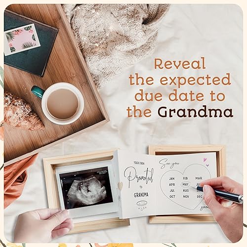 Pregnancy Announcement for Grandma - Surprise Grandma Baby Announcement Box, Promoted To Grandma Gift 2024, Ultrasound Picture Frame Grandma Pregnancy Reveal, New Baby Announcements Ideas - Jamouz