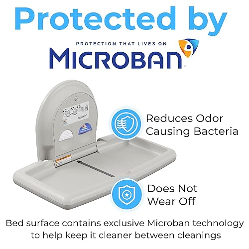 Koala Kare Surface-Mounted Horizontal Baby Changing Station with Stainless Steel Veneer, Model KB300-01SS (Grey) - Jamouz