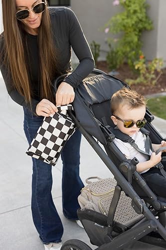 Tiny Twinkle Portable Diaper Changing Pad, Foldable Waterproof Baby Change Pad for Newborn Girl & Boy with Smart Wipes Pocket (Beige Checkers) - Jamouz