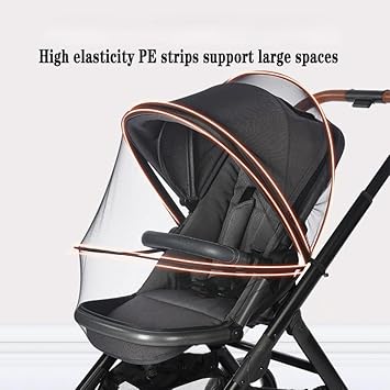 Baby Stroller Mosquito Net Universal Breathable Stroller Canopy Cover with Mosquito Netting for Infant Toddler Pushchair (Black) - Jamouz