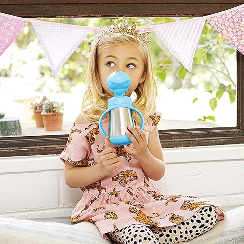 Munchkin Cool Cat Sippy Cup for Toddlers, Stainless Steel Straw Cup, 8 Ounce, Pink - Jamouz