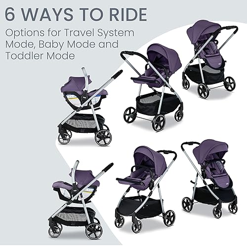 Britax Willow Grove SC Baby Travel System, Infant Car Seat and Stroller Combo with Alpine Base, ClickTight Technology, SafeWash, Pindot Stone - Jamouz