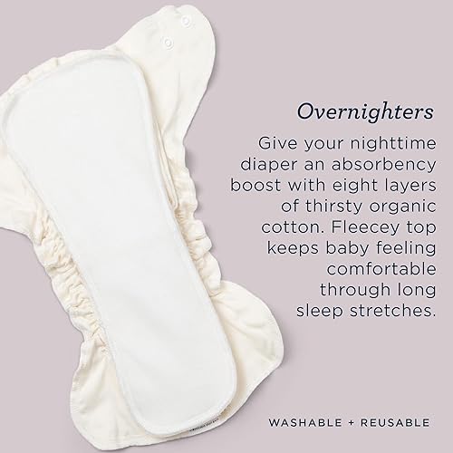 Esembly Stay-Dry and Nighttime Essentials Bundle | Stay-Dry Fleece Diaper Liners (12-Pack) and Overnighters (4-Pack) - Jamouz