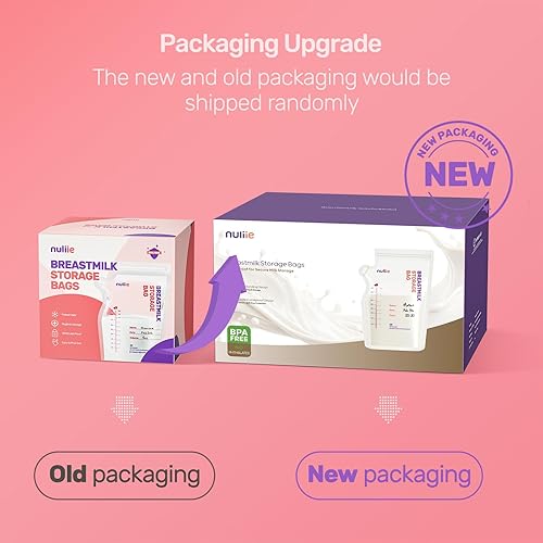 Nuliie 120 Pcs Breastmilk Storage Bags, 8 OZ Breast Milk Storing Bags, BPA-Free, Milk Storage Bags with Pour Spout for Breastfeeding, Self-Standing Bag, Space Saving Flat Profile - Jamouz
