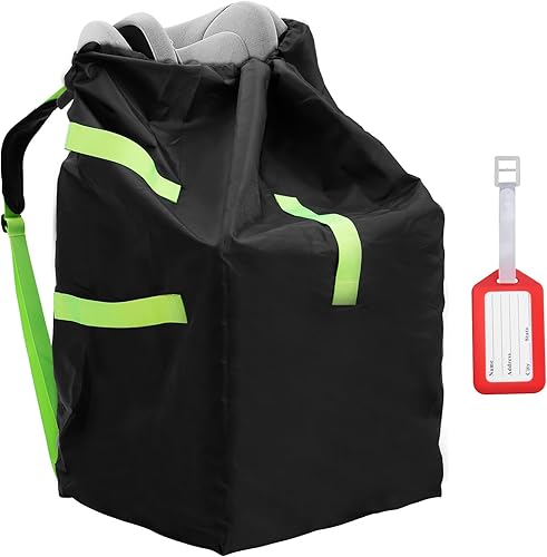 Waterproof Car Seat Travel Bag, Suitable for Airplane and Air Travel, Durable Cushioned Backpack Design, Suitable for Strollers, Height Increasing Seats, Convertible Seats, with 1 Luggage Tag - Jamouz