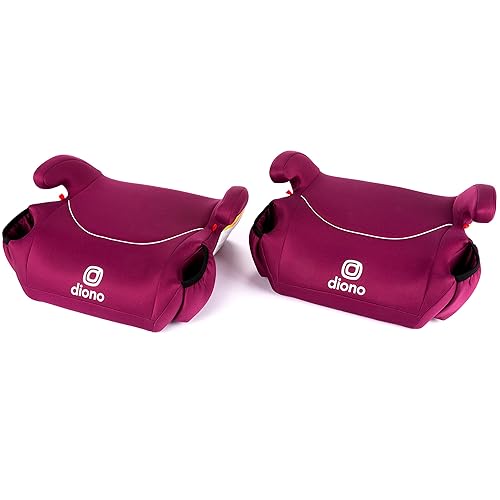 Diono Solana, No Latch, Pack of 2 Backless Booster Car Seats, Lightweight, Machine Washable Covers, Cup Holders, Pink - Jamouz