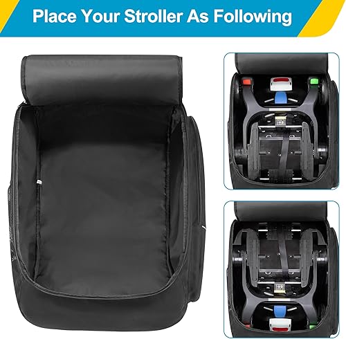 Car Seat Stroller Travel Bag Compatible with Doona for Airplane, Gate Check Stroller Backpack with 8mm Pearl Cotton Padding, Black, Patented Design - Jamouz