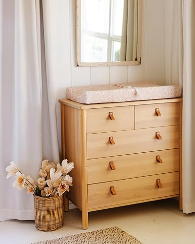 Baby Changing Pad Cover 2-Pack for Girls (Fleurette) - Premium Fitted Sheets Baby Diaper Changing Table Cover - Buttery Soft Cotton Blend - Jamouz