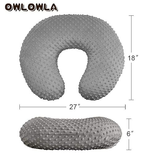 OWLOWLA Minky Nursing Cover, Breastfeeding Pillow Slipcover Fits Nursing Pillow for Baby Boy Girl(Baby Blue) - Jamouz
