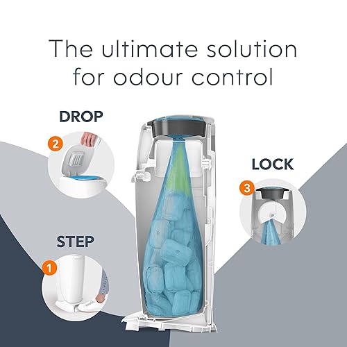 Playtex Diaper Genie Complete Pail with Built-In Odor Controlling Antimicrobial, Includes Pail & 1 Refill, White , 8.36 Pound - Jamouz