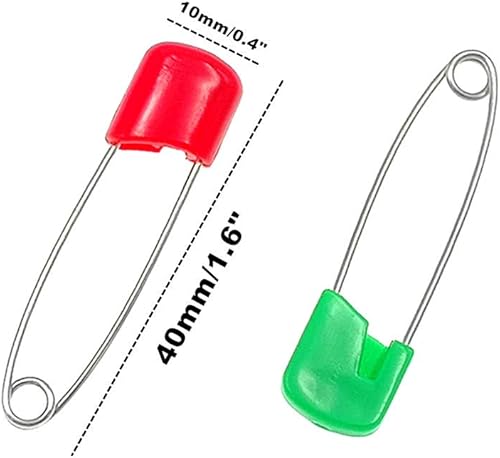 Kinteshun Baby Safety Pins,Kid Secure Clips Diaper Bib Nappy Pin with Safe Lock(50pcs,1.6 inches,7 Assorted Candy Colors) - Jamouz