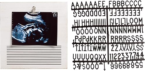 Pearhead Classic Wooden Letterboard, Baby Keepsake Clip Photo Frame, Wooden - Jamouz