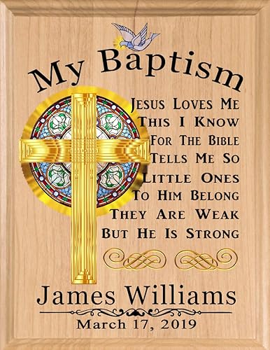 Baptism Gift Blessing Personalized Christening Gifts - for Boys Baby Girls Babies Made in USA (My Baptism) - Jamouz