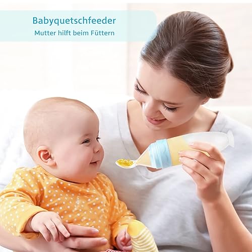 Termichy Baby Food Dispensing Spoon: Squeeze Feeder Dispenser for Baby - Self Feeding Bottle Spoon - Jamouz